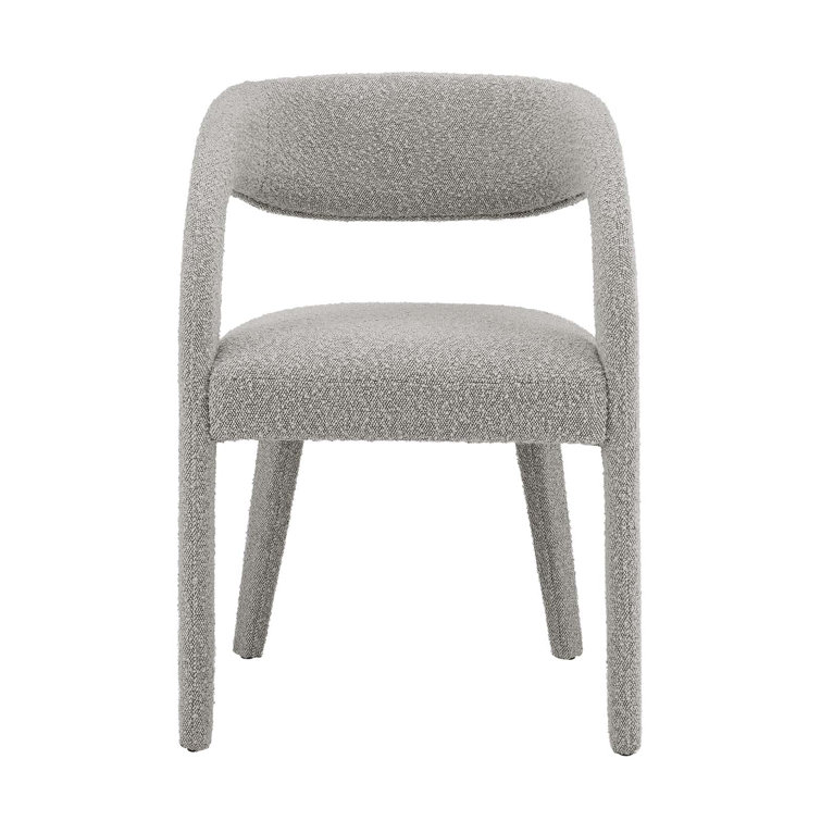Taupe Boucle Upholstered Low Arm Chair Set