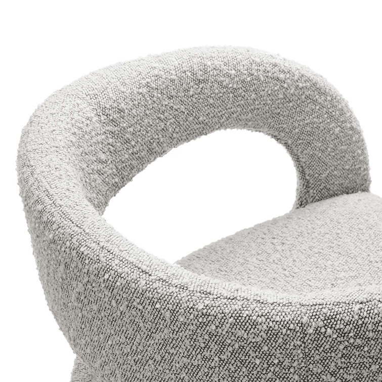 Taupe Boucle Upholstered Low Arm Chair Set