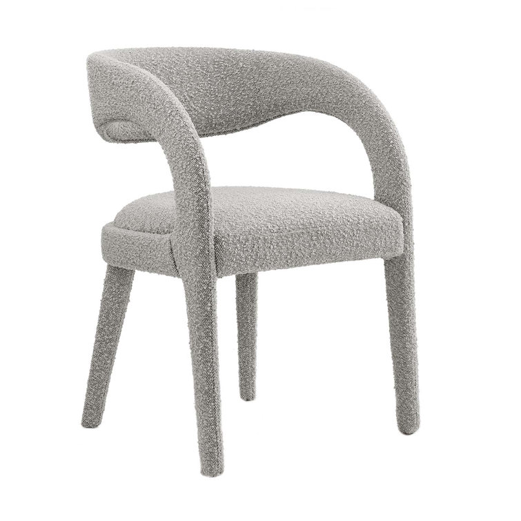 Taupe Boucle Upholstered Low Arm Chair Set