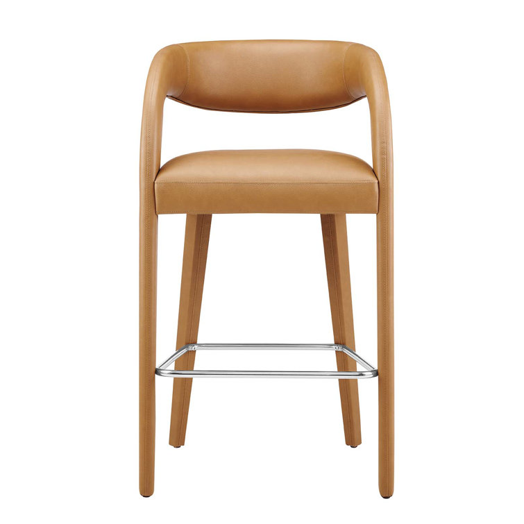 Taupe Silver Boucle Upholstered Bar Stools with Metal Legs, Set of Two