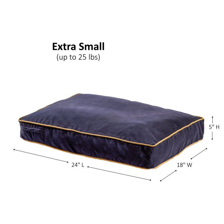 Extra Small Denim Chew Resistant Pillow Dog Bed