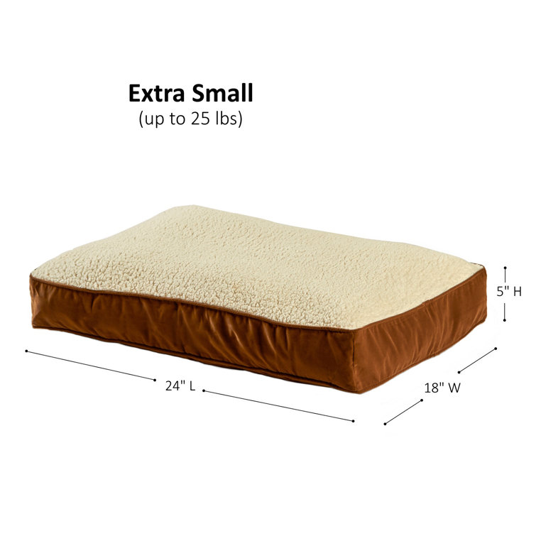 Extra Small Latte Sherpa Chew Resistant Dog Bed