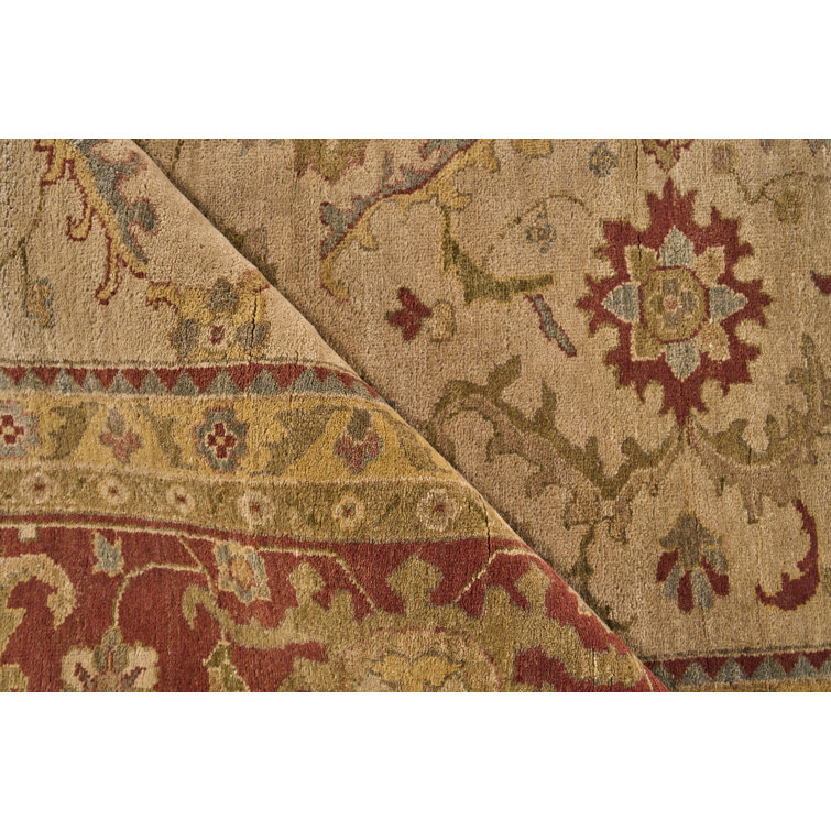 Handmade Beige Wool Rectangular 12'x18' Rug