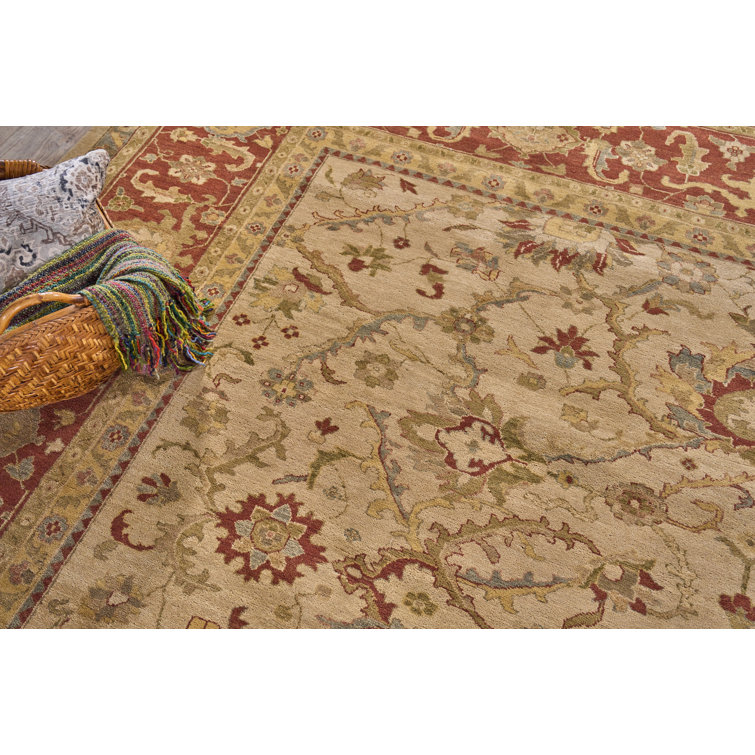 Handmade Beige Wool Rectangular 12'x18' Rug