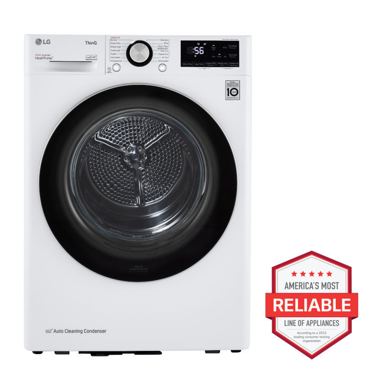4.2 Cu.ft. White Smart Stackable Front Load Dryer with Steam