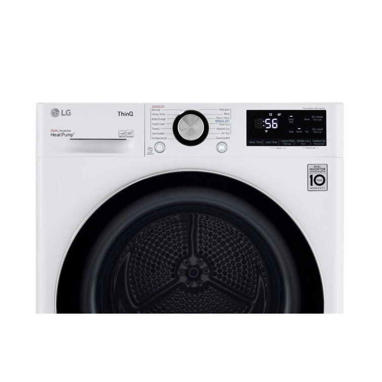4.2 Cu.ft. White Smart Stackable Front Load Dryer with Steam