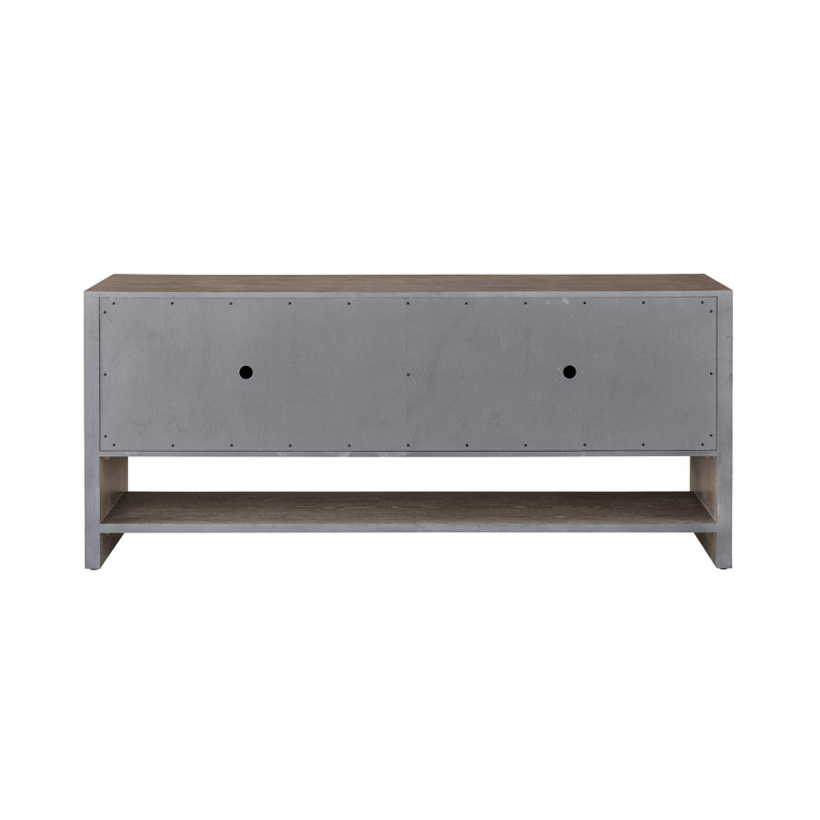 Weathered Oak and Cream 72'' Rectangular Sideboard with Storage