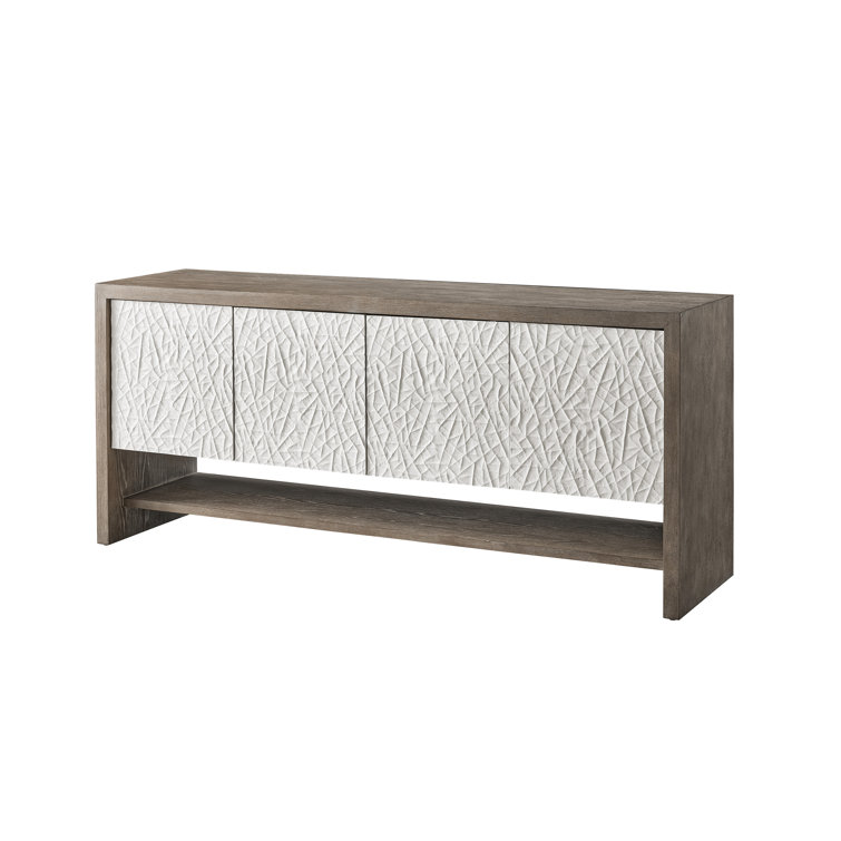Weathered Oak and Cream 72'' Rectangular Sideboard with Storage
