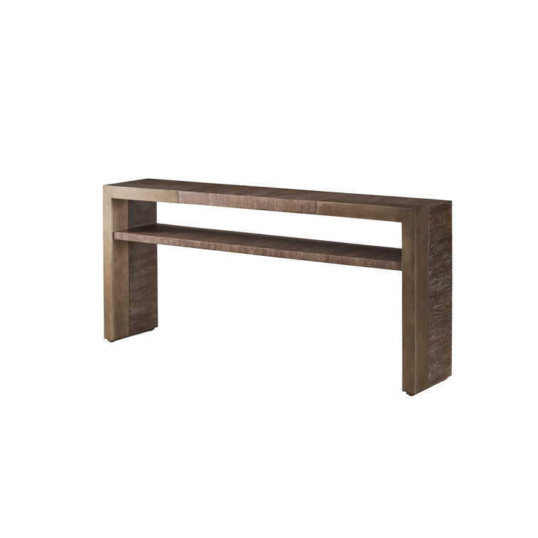 Cortado 72'' Brown Wood and Metal Console Table with Storage