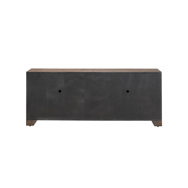 Riviera 80'' Brown Wood and Metal Sideboard with Storage