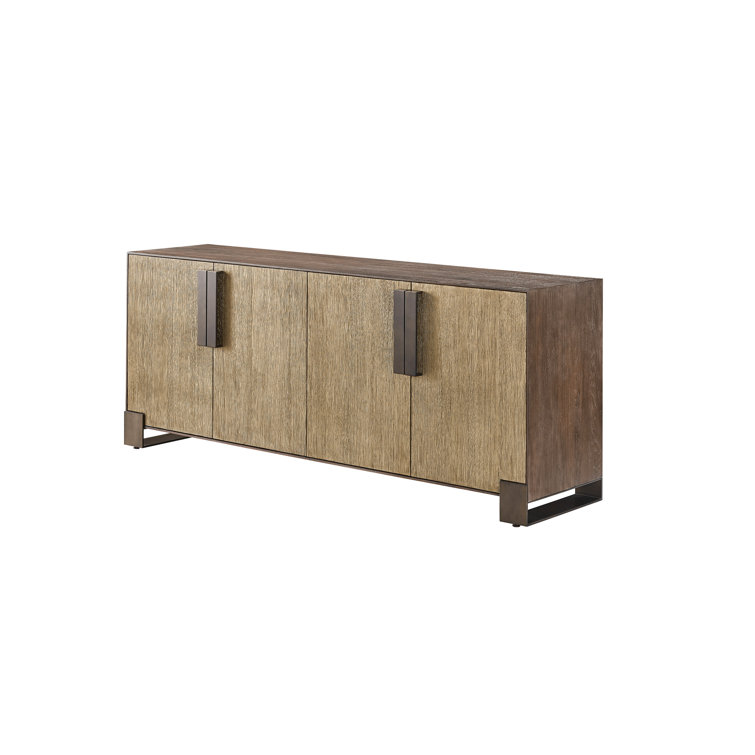 Riviera 80'' Brown Wood and Metal Sideboard with Storage