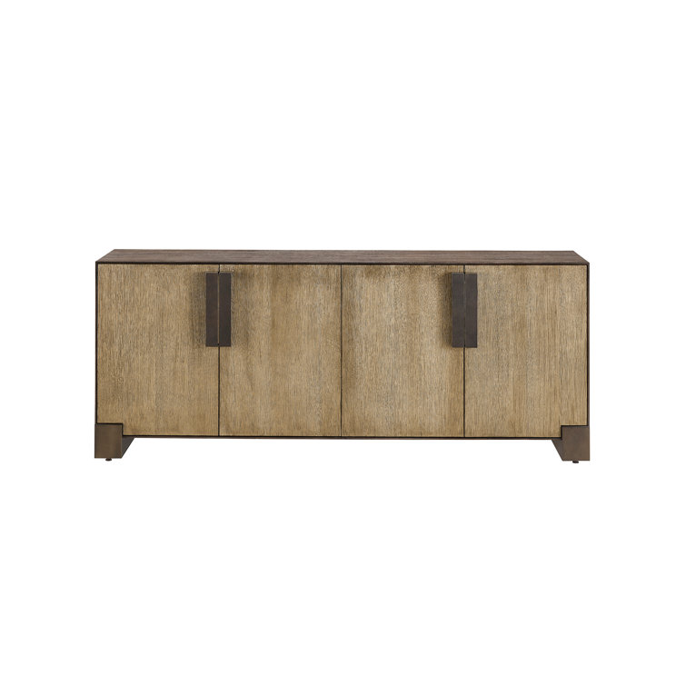 Riviera 80'' Brown Wood and Metal Sideboard with Storage