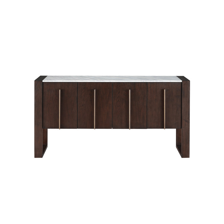 Parma 68'' Dark Walnut Sideboard with Marble Top