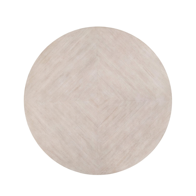 Topanga 60-Inch Round Beige and Brown Wood Dining Table