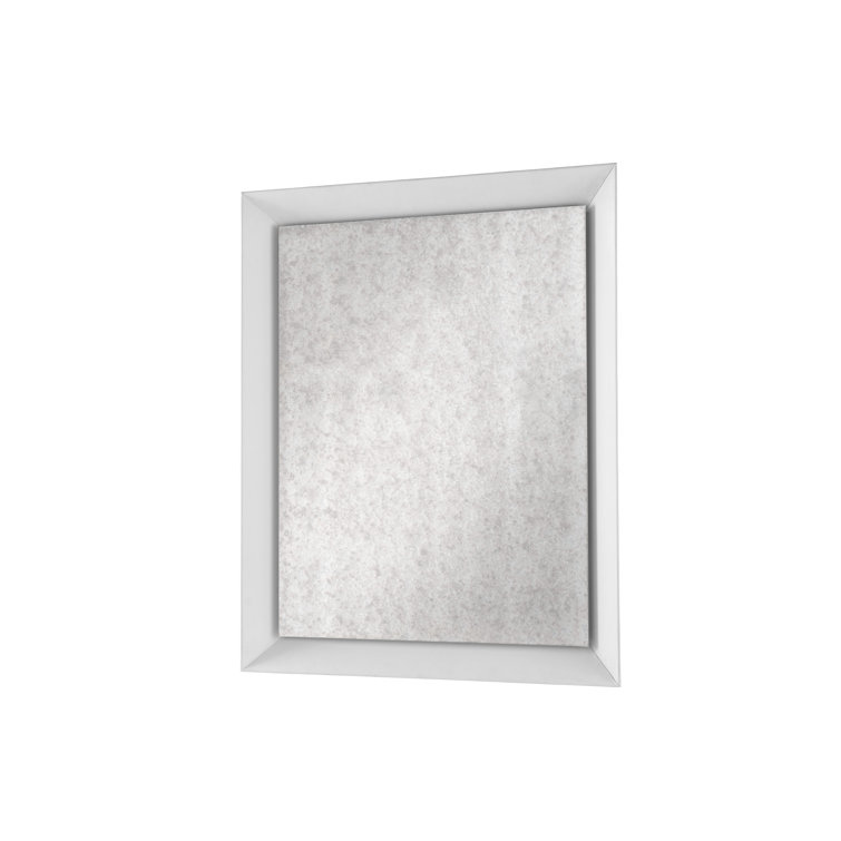 Cream Leather and Wood Transitional Mirror