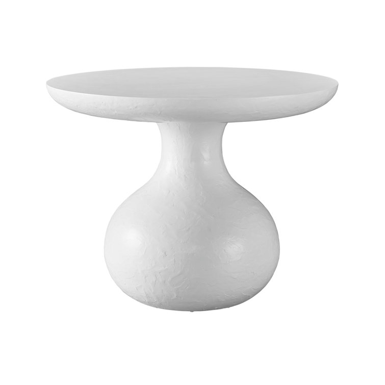 White Round Marble Transitional Dining Table