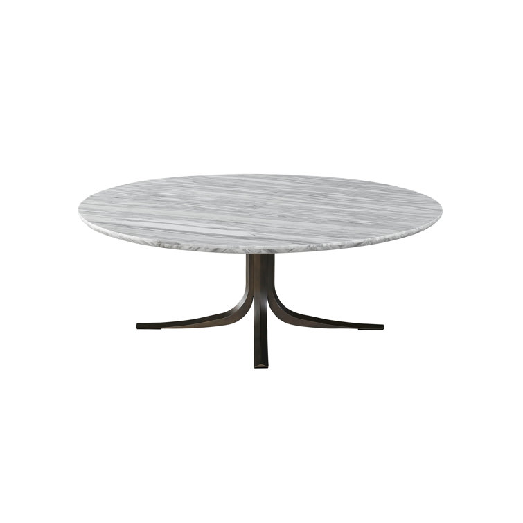 Gray Metal Round Contemporary Coffee Table