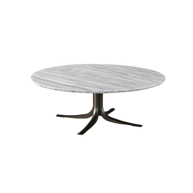 Gray Metal Round Contemporary Coffee Table