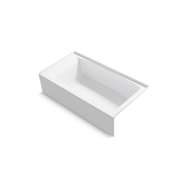 White Acrylic 60" x 32" Alcove Bathtub with Right Drain