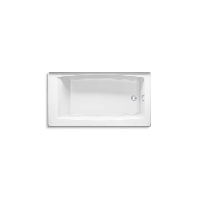 White Acrylic 60" x 32" Alcove Bathtub with Right Drain