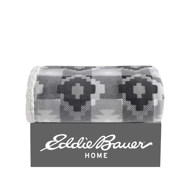 Ultra Soft Reversible Grey Fleece Sherpa Throw Blanket