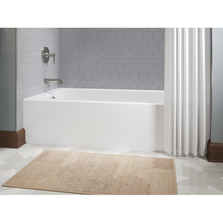 White Acrylic 60" x 32" Alcove Bath with Left Drain