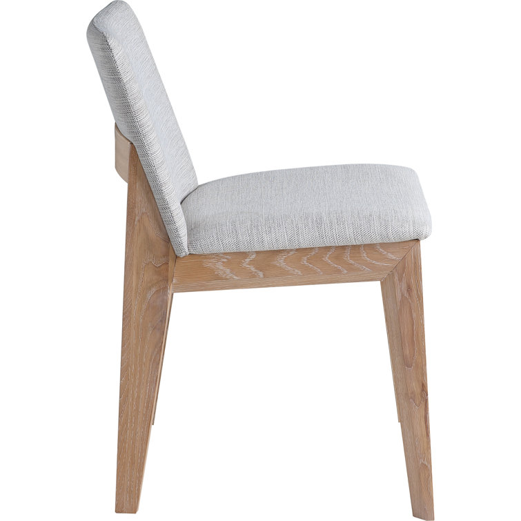 Gray Upholstered Solid Wood Side Chair Set