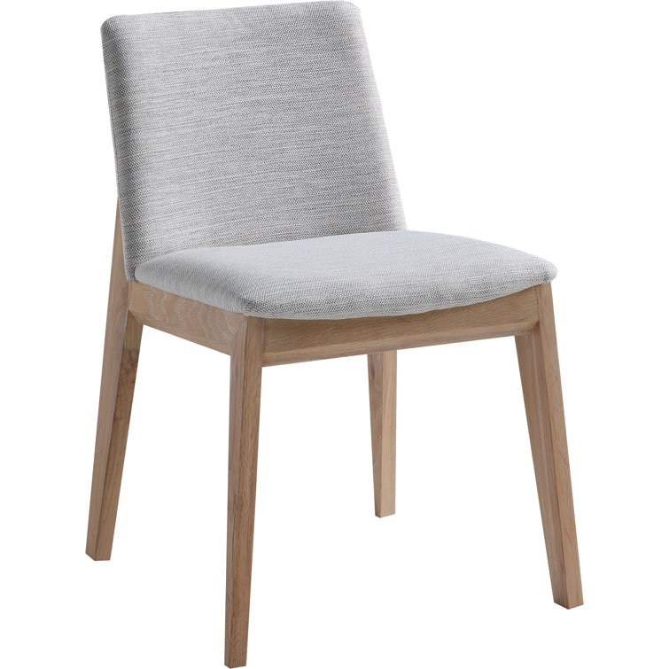 Gray Upholstered Solid Wood Side Chair Set