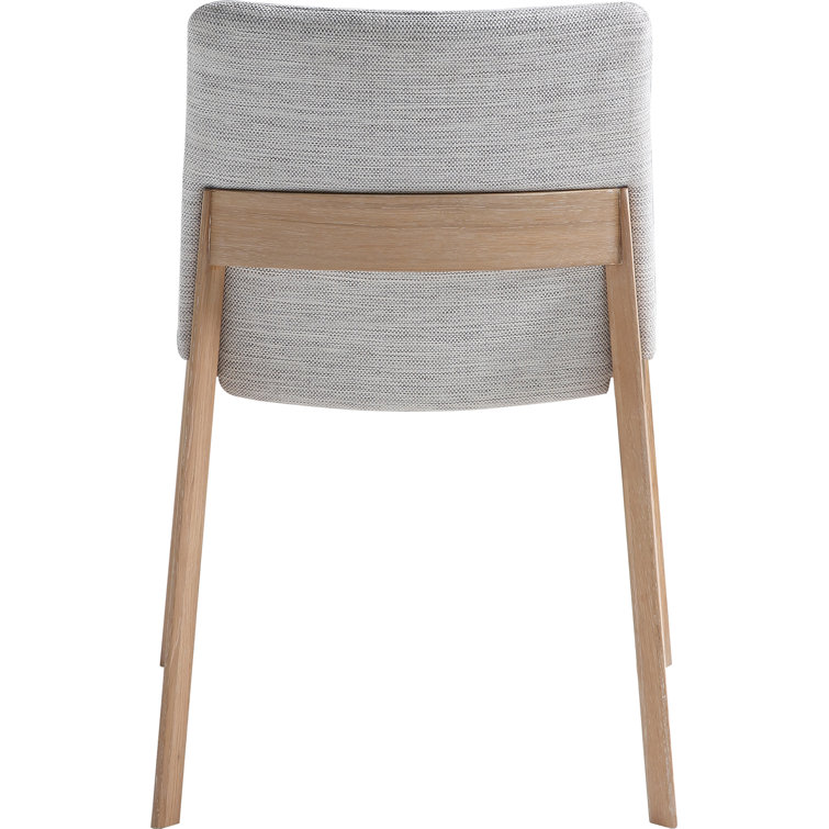 Gray Upholstered Solid Wood Side Chair Set