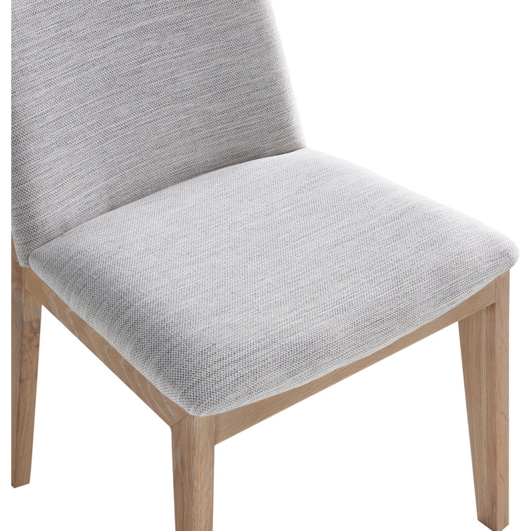 Gray Upholstered Solid Wood Side Chair Set
