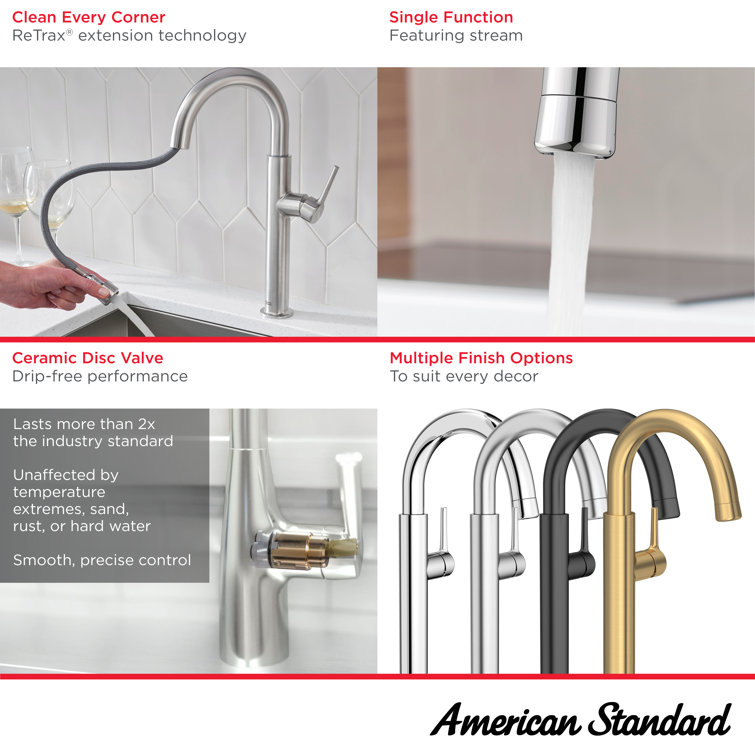 Stainless Steel Single-Handle Pull-Down Bar Faucet