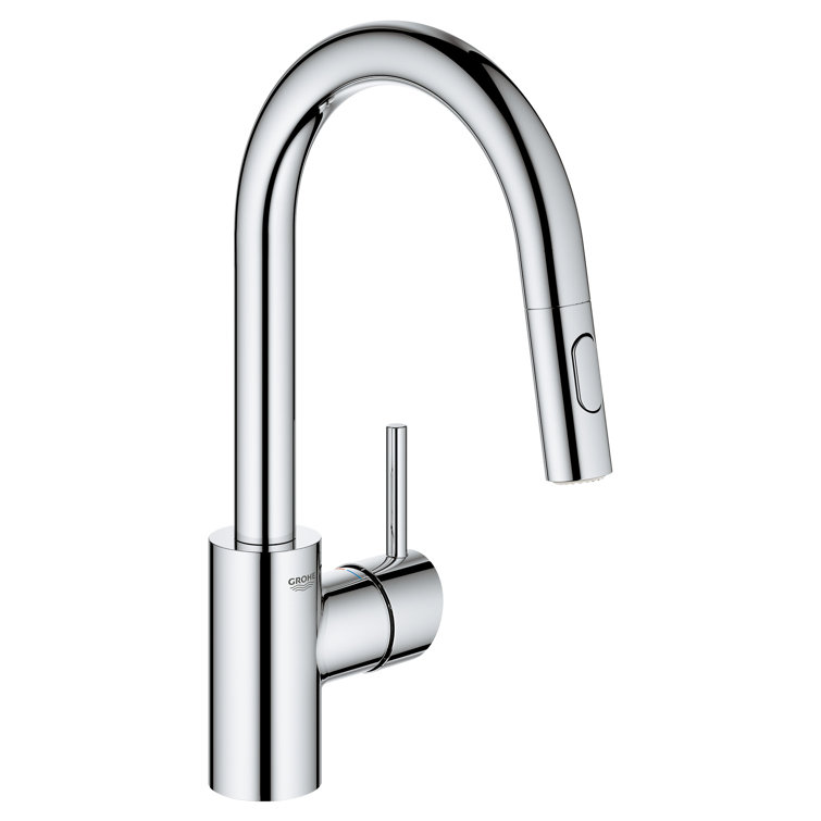 Modern Sleek Chrome Kitchen Faucet with Pull-Out Spray