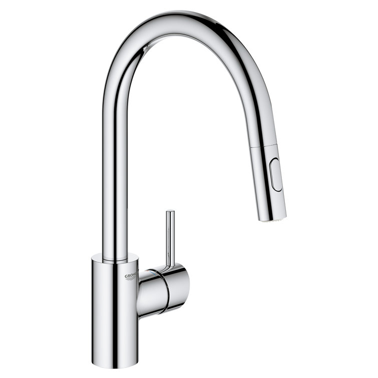 15-Inch Chrome Stainless Steel Kitchen Faucet with Pull-out Spray