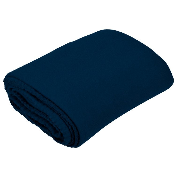 Navy Blue Soft Fleece Machine Washable Throw Blanket