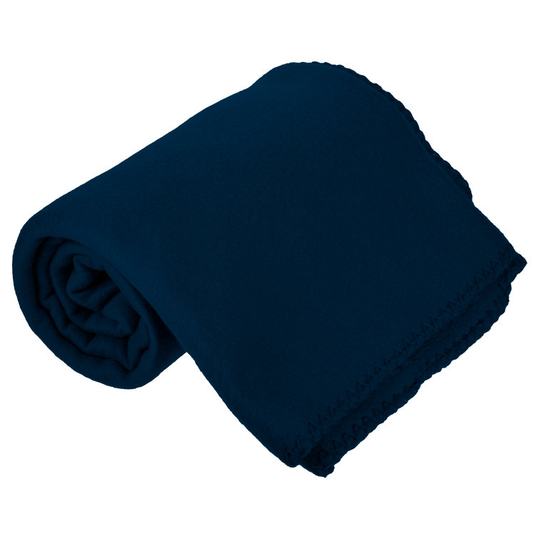 Navy Blue Soft Fleece Machine Washable Throw Blanket