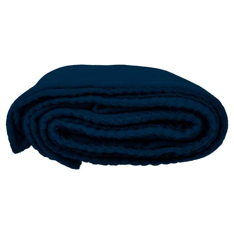 Navy Blue Soft Fleece Machine Washable Throw Blanket