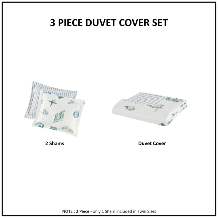 Twin Nautical Blue and White Cotton Sham Set