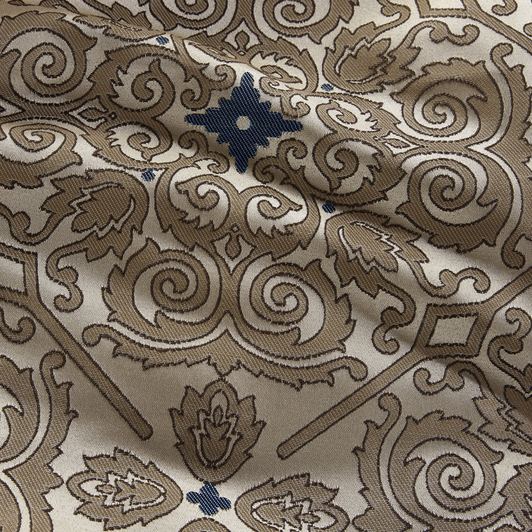 California King Navy Jacquard Comforter Set with Decorative Pillows