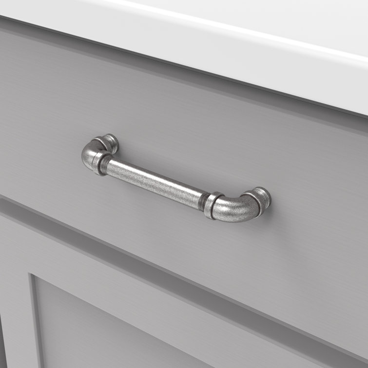 Pipeline Distressed Nickel Industrial Cabinet Pulls, 5-1/16"