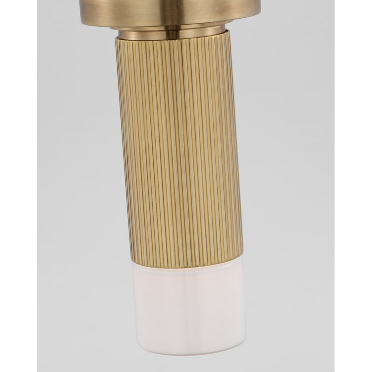 Hand-Rubbed Antique Brass LED Glass Flush Mount