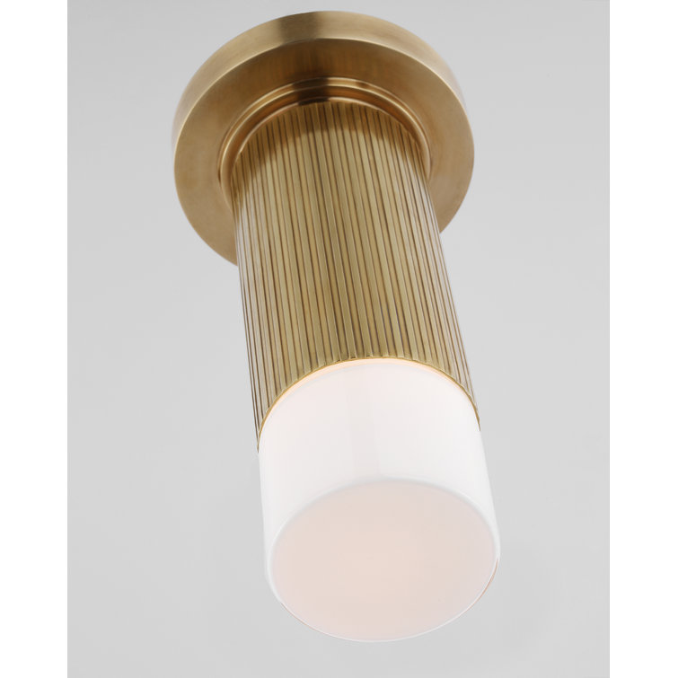 Hand-Rubbed Antique Brass LED Glass Flush Mount