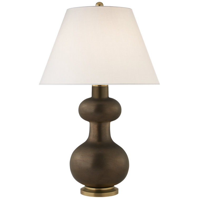Ivory Ceramic Adjustable Outdoor Table Lamp with Porcelain Shade