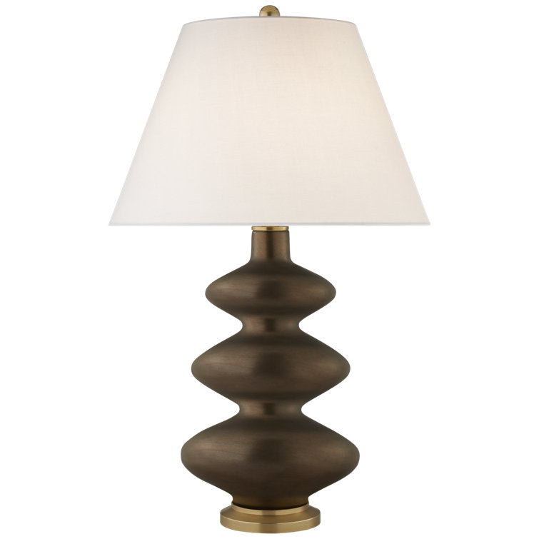 Aqua Crackle Ceramic Adjustable Table Lamp with Tapered Shade