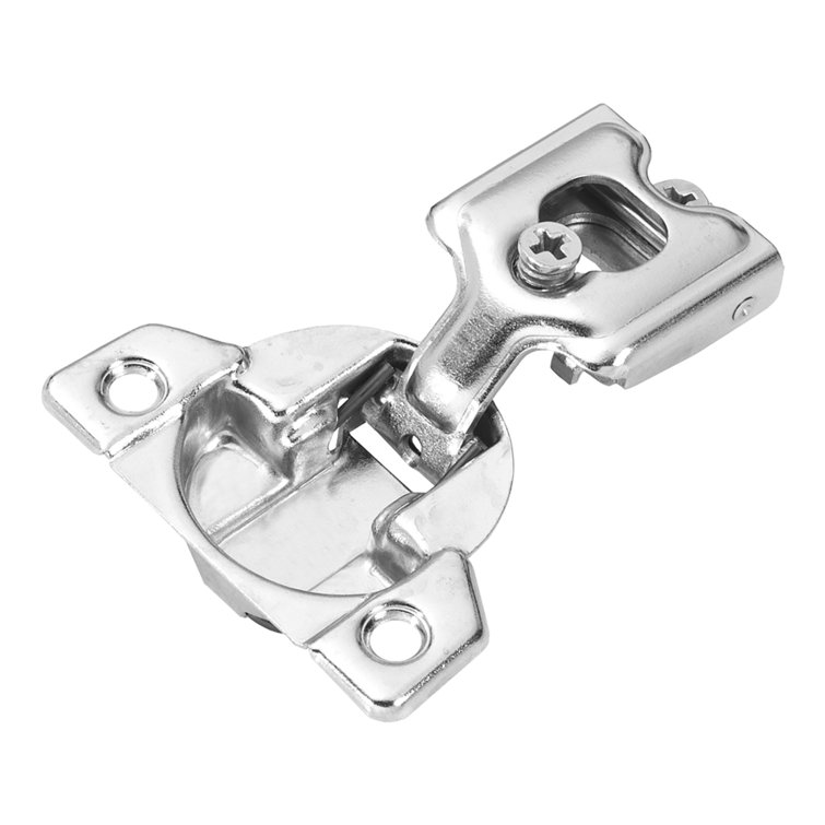 Polished Nickel 3/4 Inch Overlay Cabinet Hinges 10-Pack