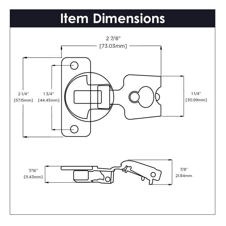 Polished Nickel 3/4 Inch Overlay Cabinet Hinges 10-Pack