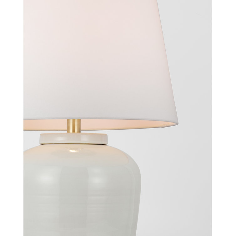 Ivory Ceramic Adjustable Outdoor Table Lamp