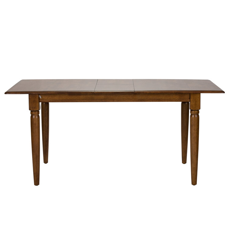 Tobacco Brown Wood Extendable Dining Table with Butterfly Leaf