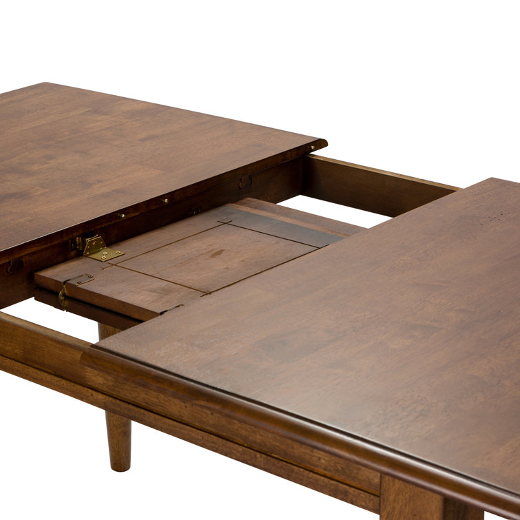 Tobacco Brown Wood Extendable Dining Table with Butterfly Leaf