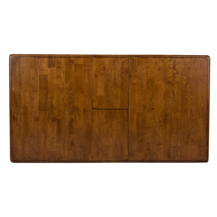 Tobacco Brown Wood Extendable Dining Table with Butterfly Leaf