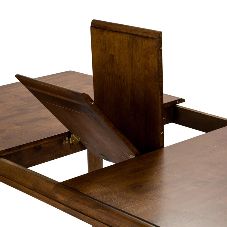 Tobacco Brown Wood Extendable Dining Table with Butterfly Leaf